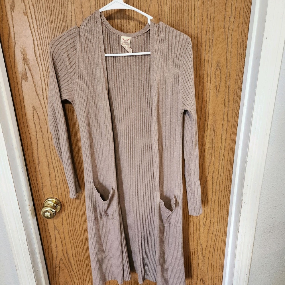 Faded Glory Women's Ribbed Cardigan - Beige